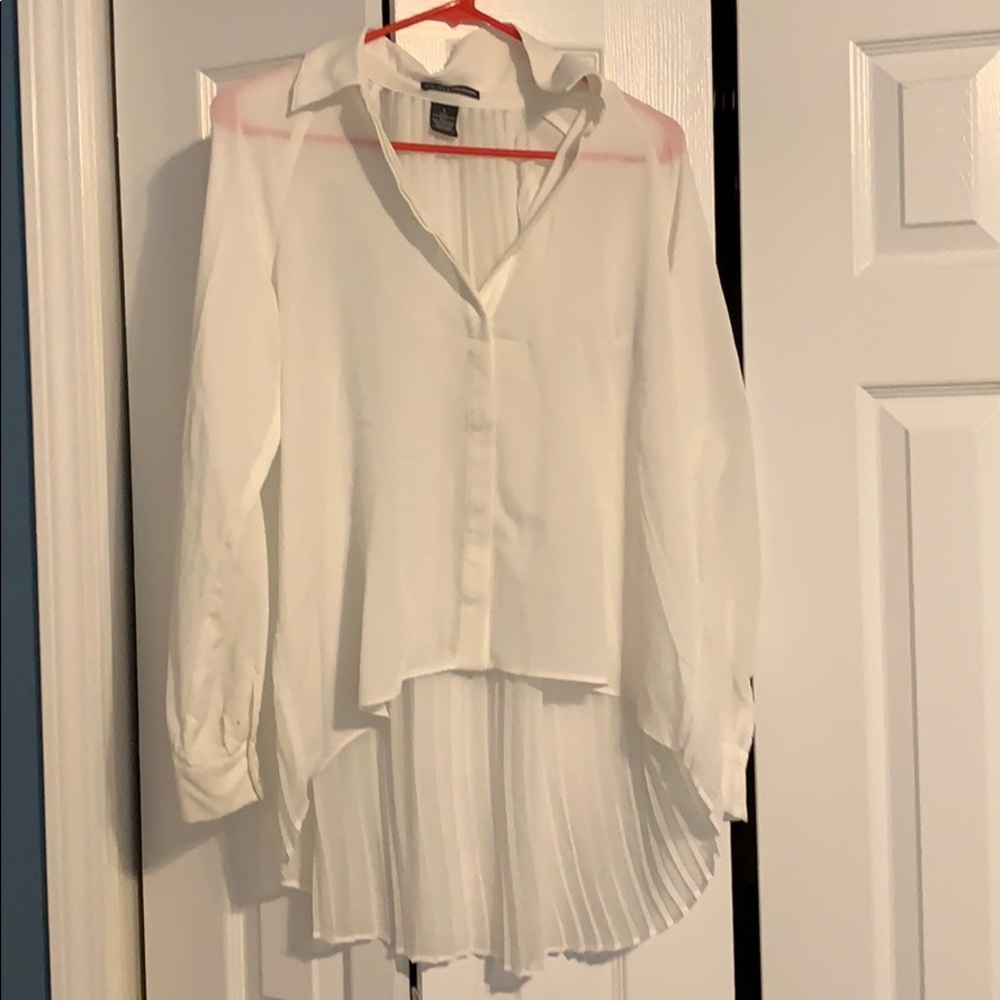 Ruffled sheer blouse